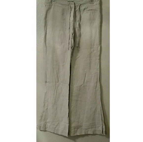 Express linen tan draw string pants