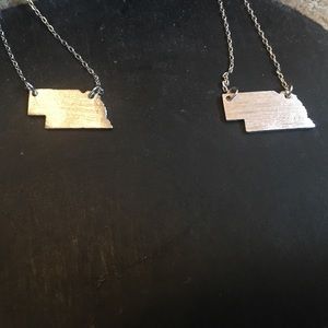 Dainty Silver Nebraska State Necklace