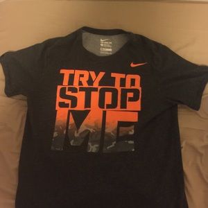 Grey And Orange Nike Dri-Fit T-Shirt