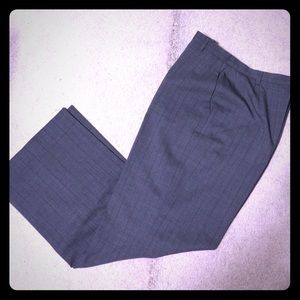 Ann Taylor fully lined grey slacks with navy pin..