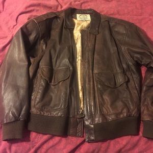 Vintage leather bomber jacket M