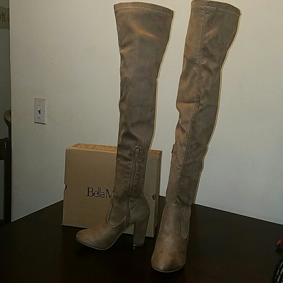 🚨LAST pairBOOTS Taupe Suede THIGH HIGH OVER KNEE - Picture 2 of 5