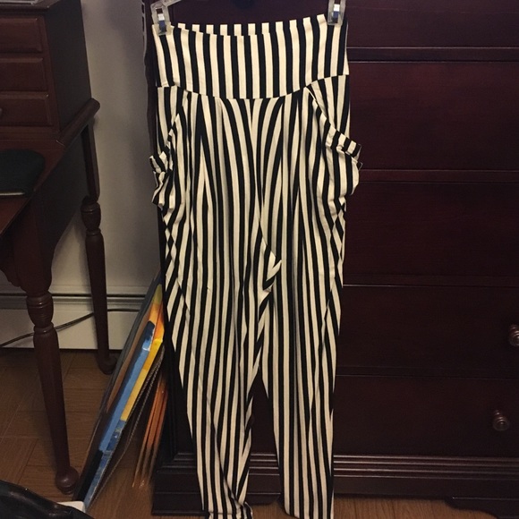 Striped, harem bottoms