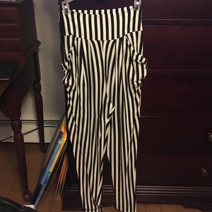 Striped, harem bottoms