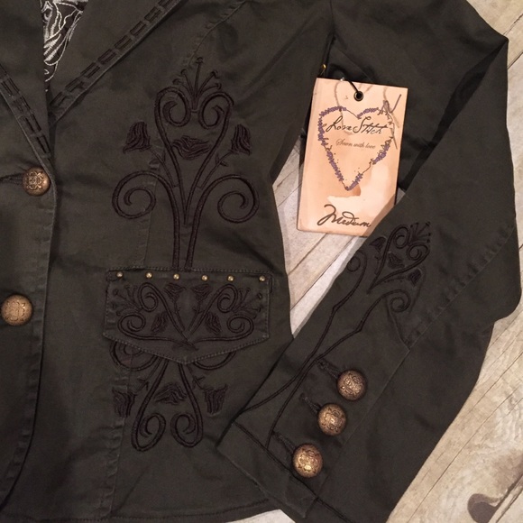 Olive green NWT patterned jacket NWT - Picture 2 of 4