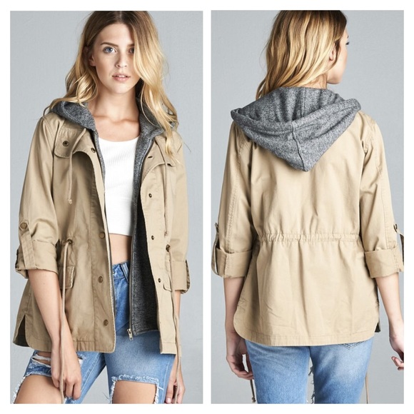 3/4 Roll Up Sleeve Utility Jacket - Picture 2 of 4