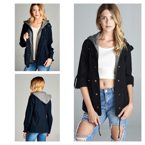 3/4 Roll Up Sleeve Utility Jacket - Picture 3 of 4