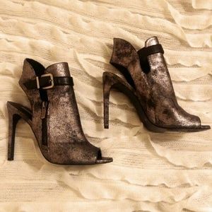 BCBG Metallic Navy Heels