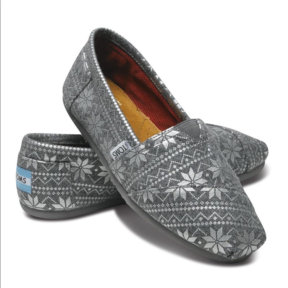 [TOMS] Limited Edition Grey Silver Winter Flats