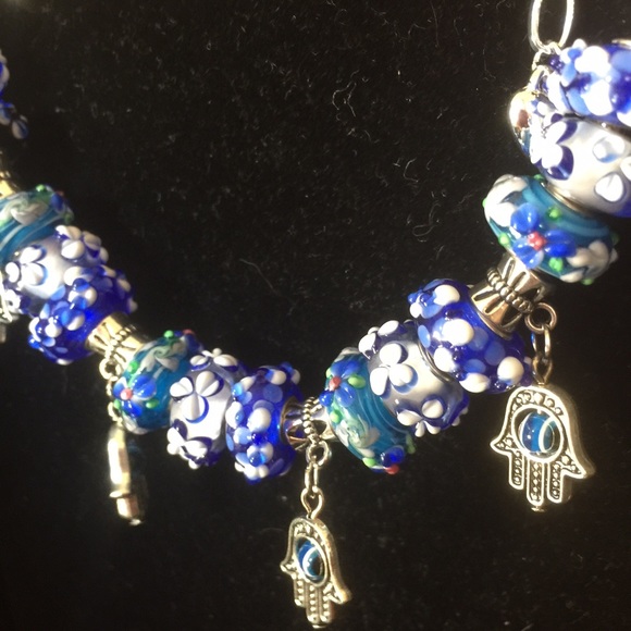 Murano bead silver bracelet