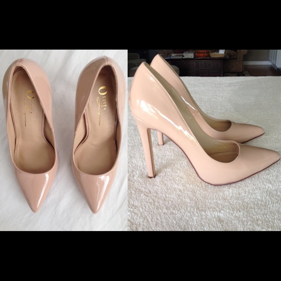 💋SOLD💋Fashion Nova Nude Leather High Heel Pumps - Picture 3 of 4