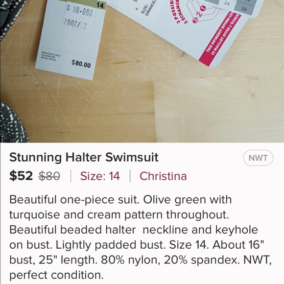 Stunning Boutique Halter Swimsuit - Picture 4 of 4