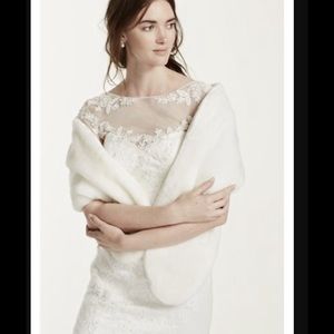 David's Bridal Faux Fur Stole