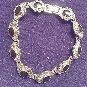 Onyx n sterling braclet