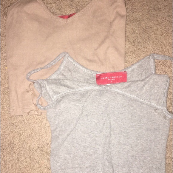 AKIRA brown and Gray crop top
