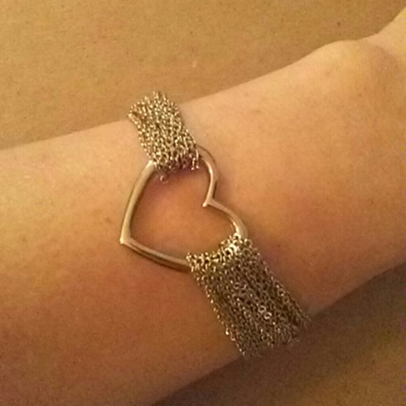 Heart silver chains braclet