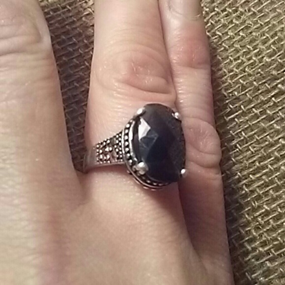 Onyx n sterling 925 silver ring size 7