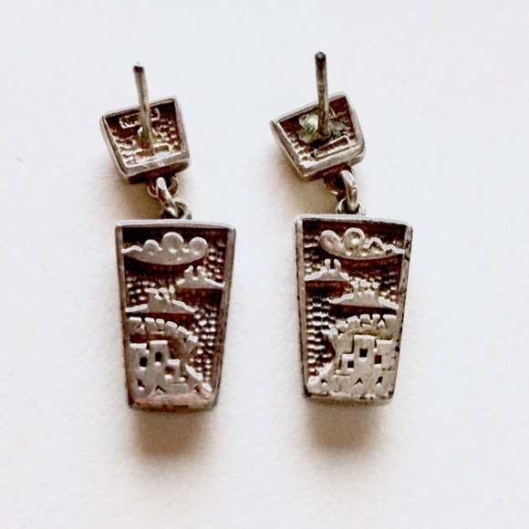 💙Sterling Silver Blue Trapezoids / 🏰💙