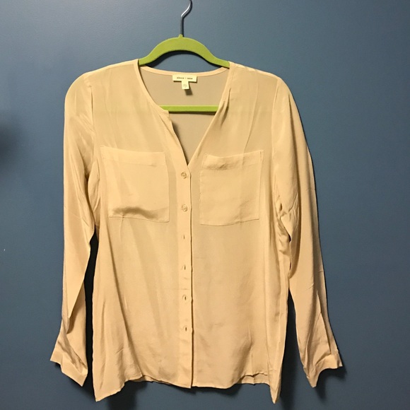 Like nude silk button down silence & noise