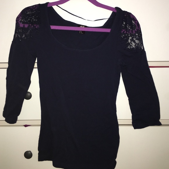Blue h&m lace shirt never worn!