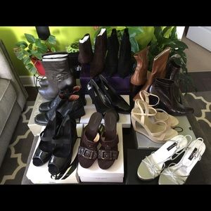 Boots, shoes, sandals. Brand names.