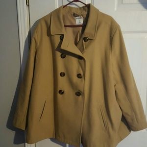 3x plus old navy wool blend camel pea coat