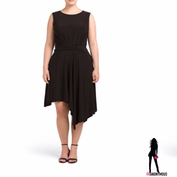 Taylor Dresses & Skirts - Plus Black Jersey Twist Front Dress