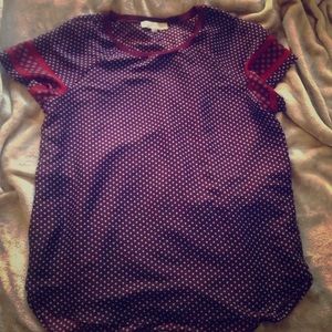 Burgundy patterned blouse