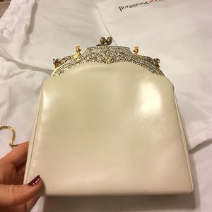 Vintage White Leather Judith Leiber purse
