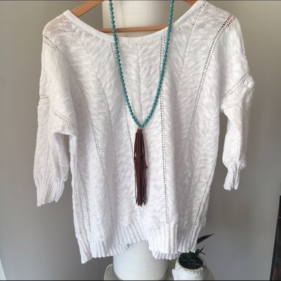 Anthropologie white lightweight sweater
