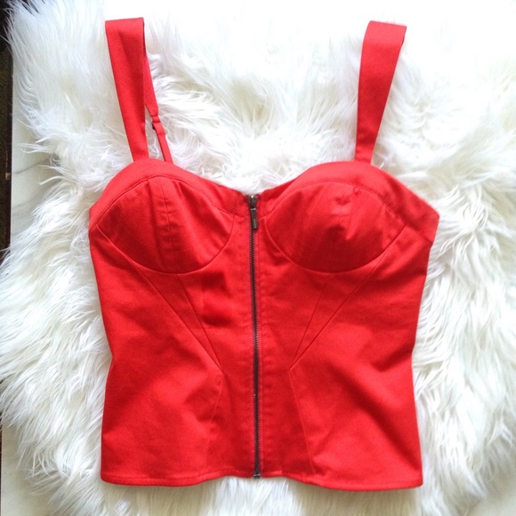 Red Zip Up Bustier