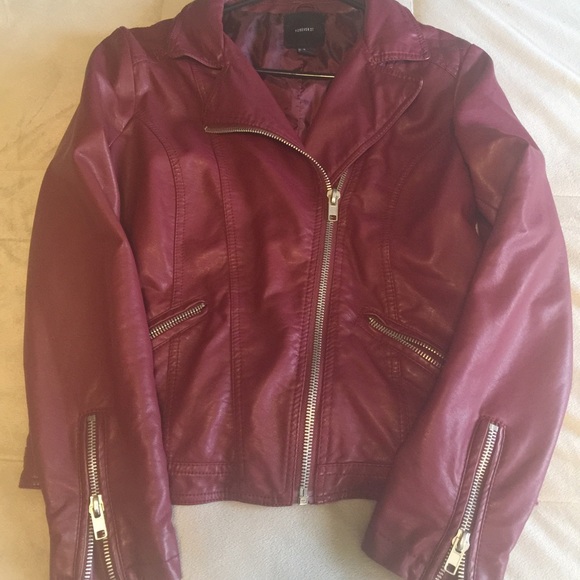 Deep red moto jacket