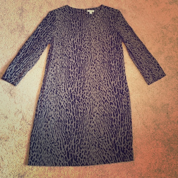GAP gray Leopard print  shift dress, size 4