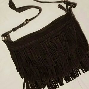 GAP suede fringe handbag