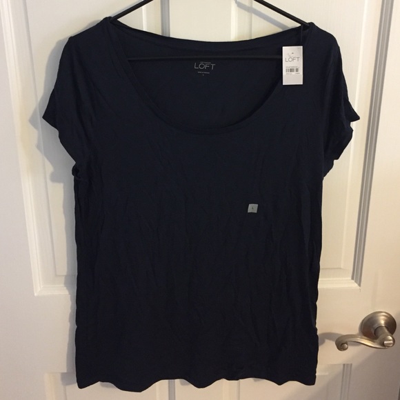 Navy Ann Taylor Loft Tee