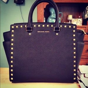 Michael Kors Black Studded Tote