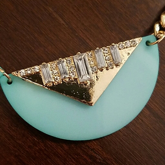 Blue and Gold Statement Necklace - Picture 2 of 2