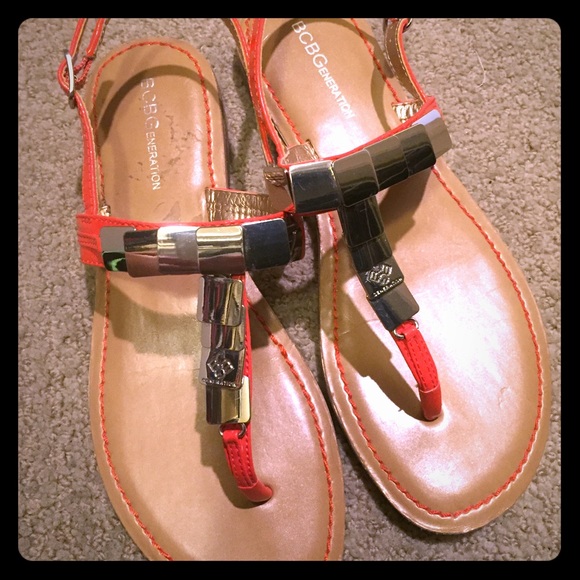 BCBGeneration orange sandals SZ6