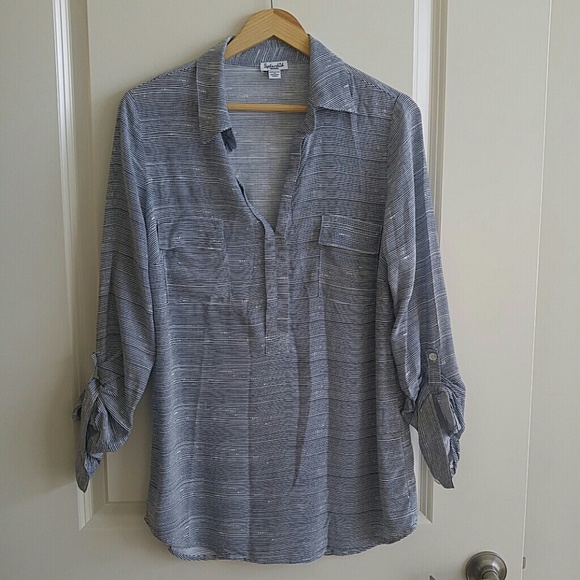 NWOT Splendid collared cuffed blouse - so soft!