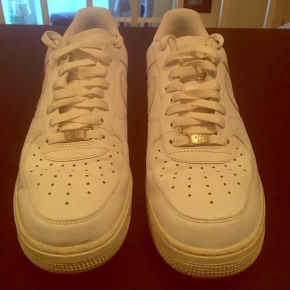 Men's white Air Force one shoes