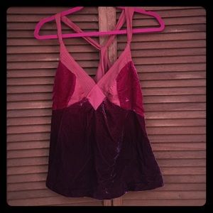 Kimchi and blue velour cross cross tank