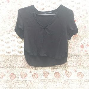 Black cross Crop Top