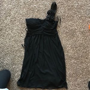 Black one-strap dress