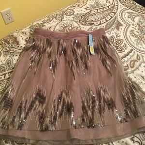 Light brown skirt with sequin accents