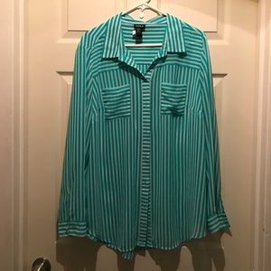 Torrid sheer button up blouse
