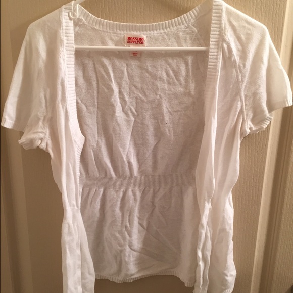 White short sleeved cardigan