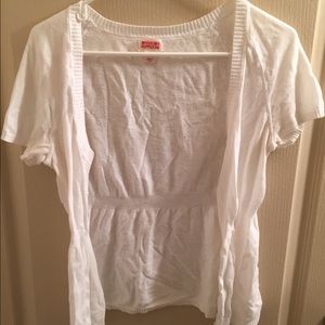 White short sleeved cardigan