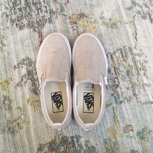 Tan Linen vans