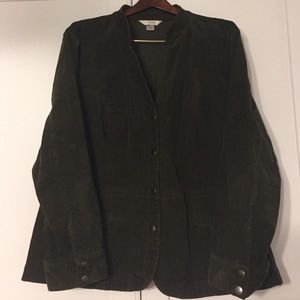CJ Banks dark olive corduroy jacket.