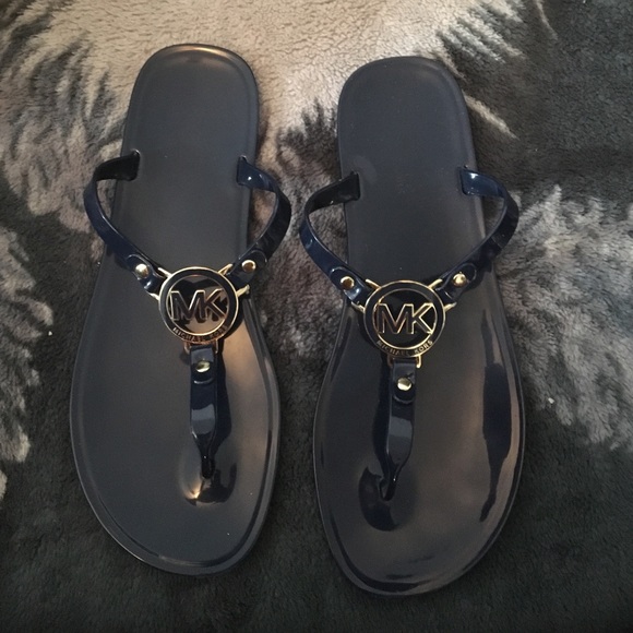 Worn Once! Perfect condition Navy blue MK sandals